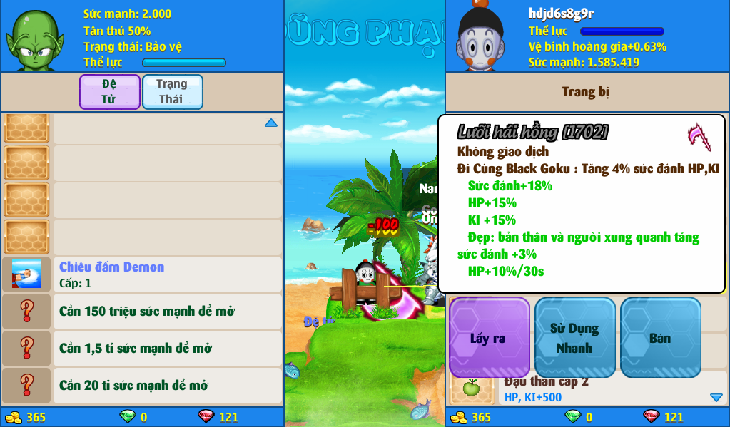 Nick Ngọc Rồng Online VIP giá rẻ, NickDaoQuan.Com, SHOP Ngọc Rồng