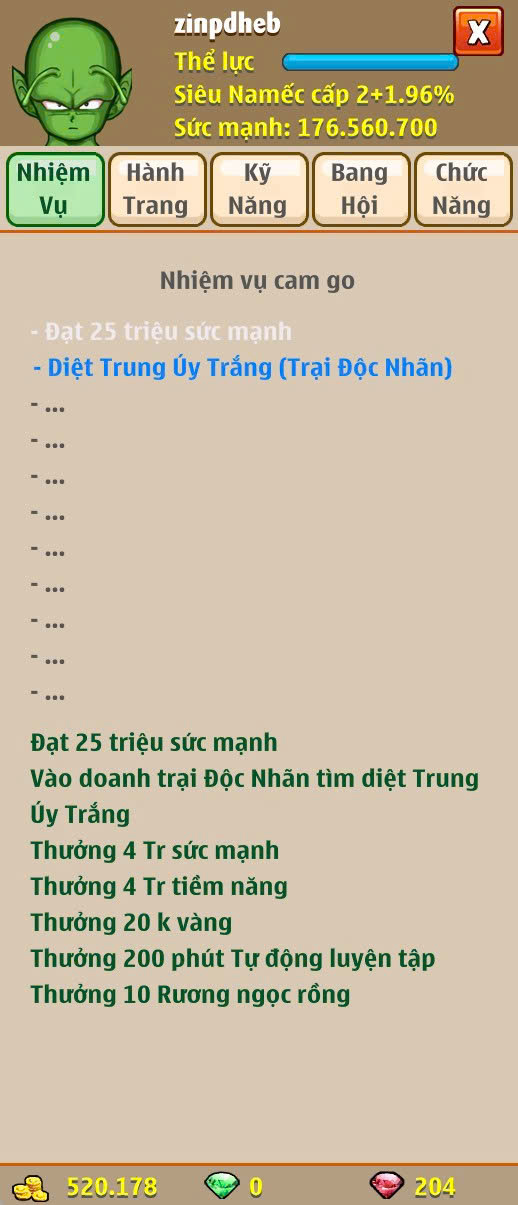 Nick Ngọc Rồng Online VIP giá rẻ, NickDaoQuan.Com, SHOP Ngọc Rồng