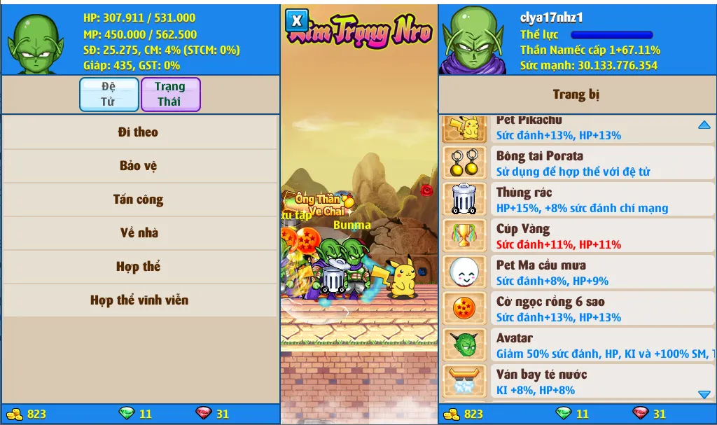 Nick Ngọc Rồng Online VIP giá rẻ, NickDaoQuan.Com, SHOP Ngọc Rồng