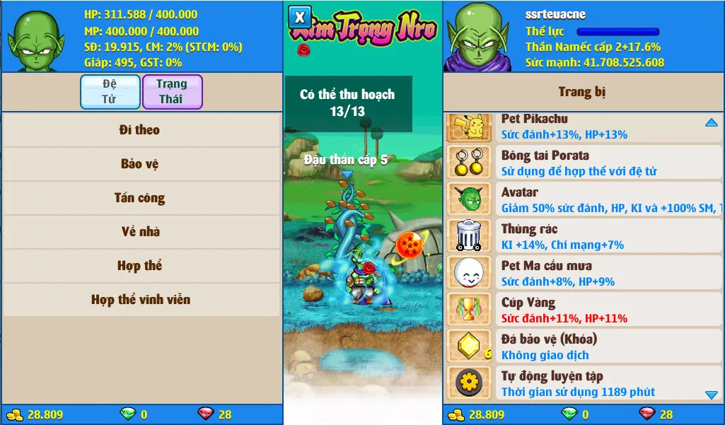 Nick Ngọc Rồng Online VIP giá rẻ, NickDaoQuan.Com, SHOP Ngọc Rồng