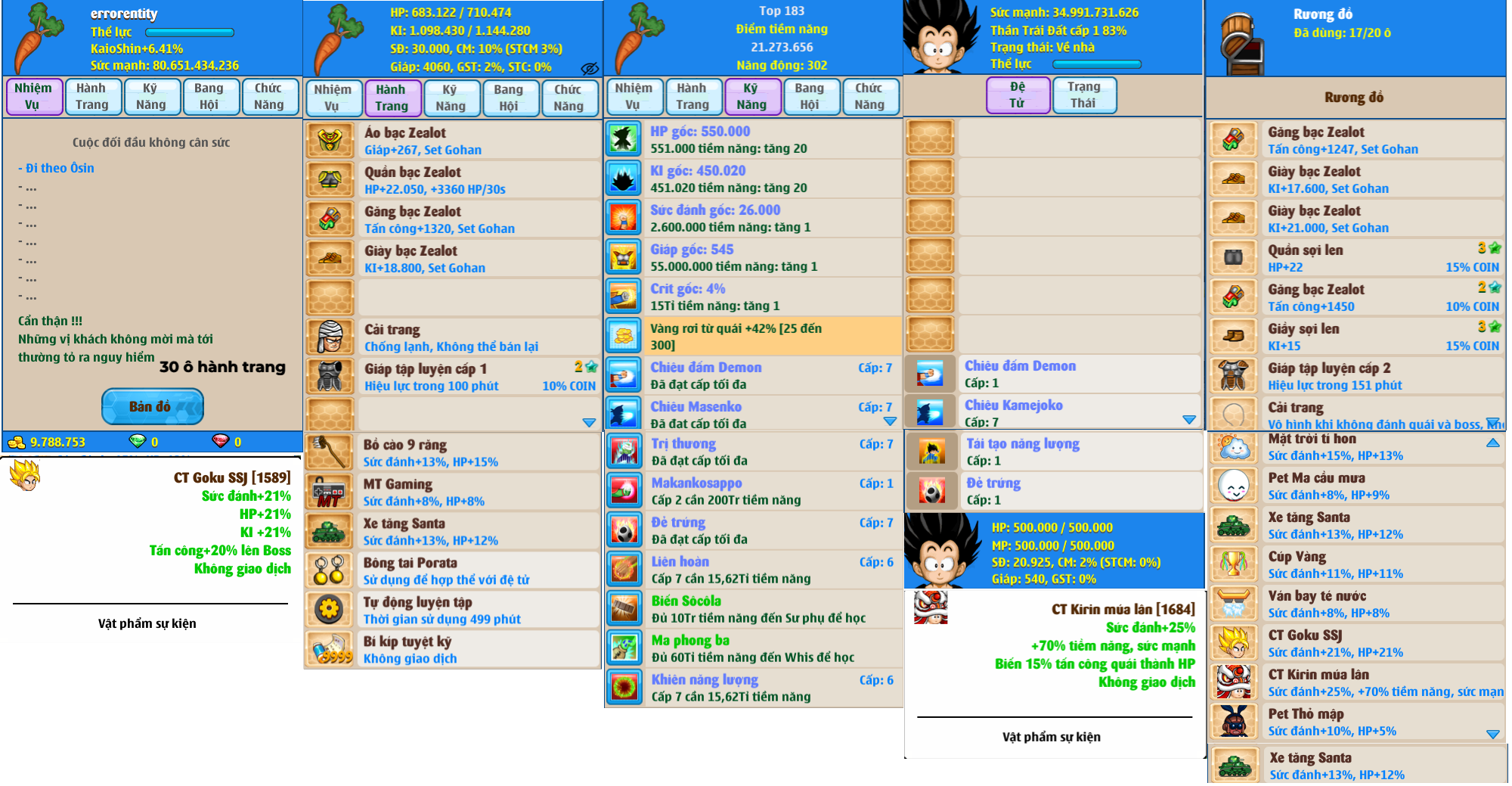 Nick Ngọc Rồng Online VIP giá rẻ, NickDaoQuan.Com, SHOP Ngọc Rồng