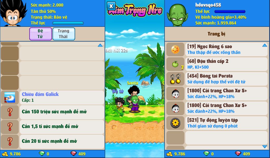 Nick Ngọc Rồng Online VIP giá rẻ, NickDaoQuan.Com, SHOP Ngọc Rồng