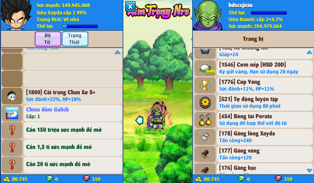 Nick Ngọc Rồng Online VIP giá rẻ, NickDaoQuan.Com, Shop Nick Ngọc Rồng