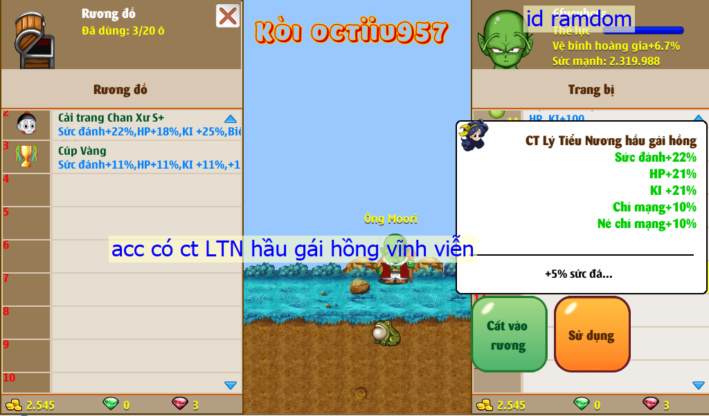 Nick Ngọc Rồng Online VIP giá rẻ, NickDaoQuan.Com, SHOP Ngọc Rồng