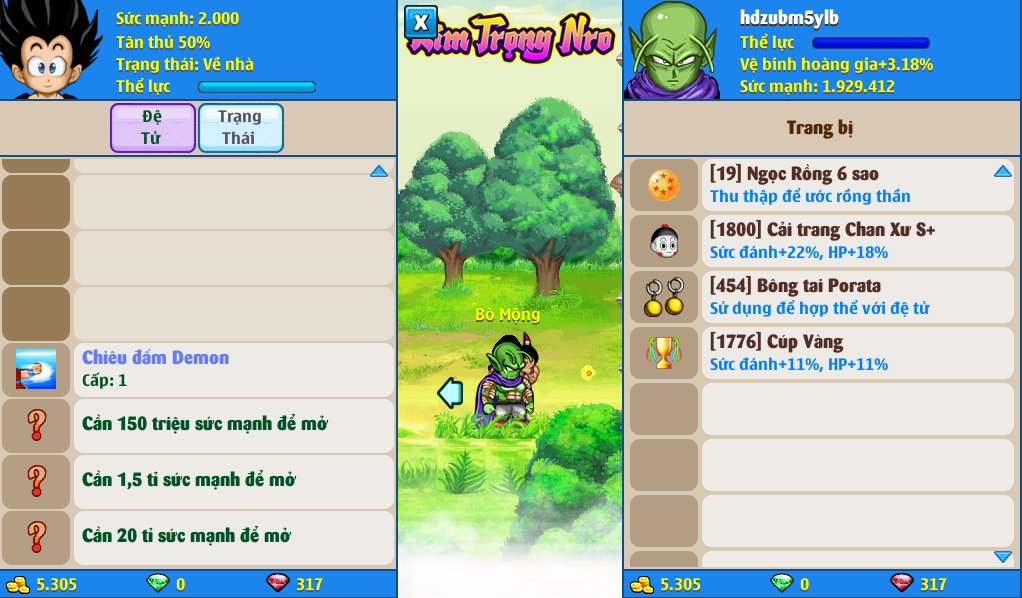 Nick Ngọc Rồng Online VIP giá rẻ, NickDaoQuan.Com, SHOP Ngọc Rồng