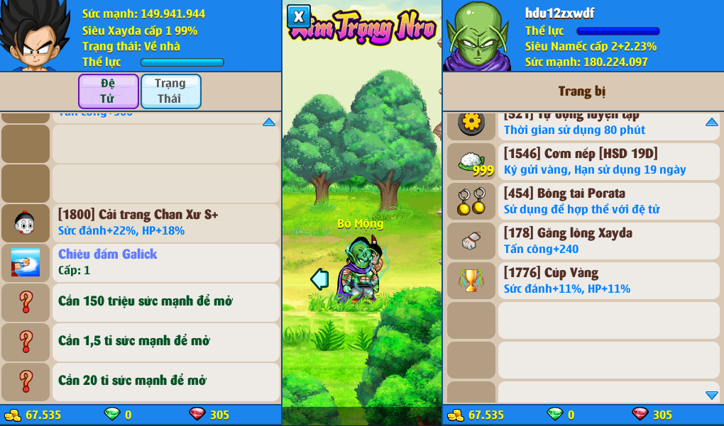 Nick Ngọc Rồng Online VIP giá rẻ, NickDaoQuan.Com, Shop Nick Ngọc Rồng