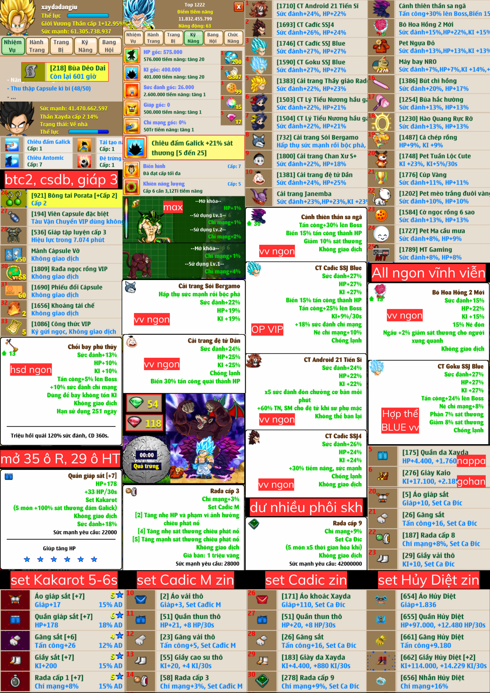 Nick Ngọc Rồng Online VIP giá rẻ, NickDaoQuan.Com, SHOP Ngọc Rồng