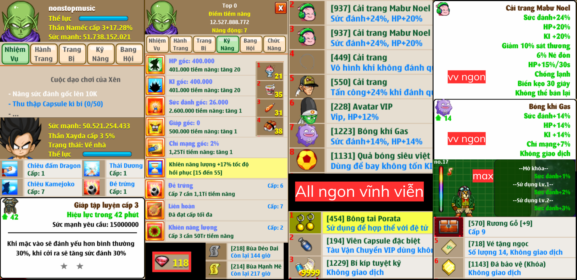 Nick Ngọc Rồng Online VIP giá rẻ, NickDaoQuan.Com, SHOP Ngọc Rồng