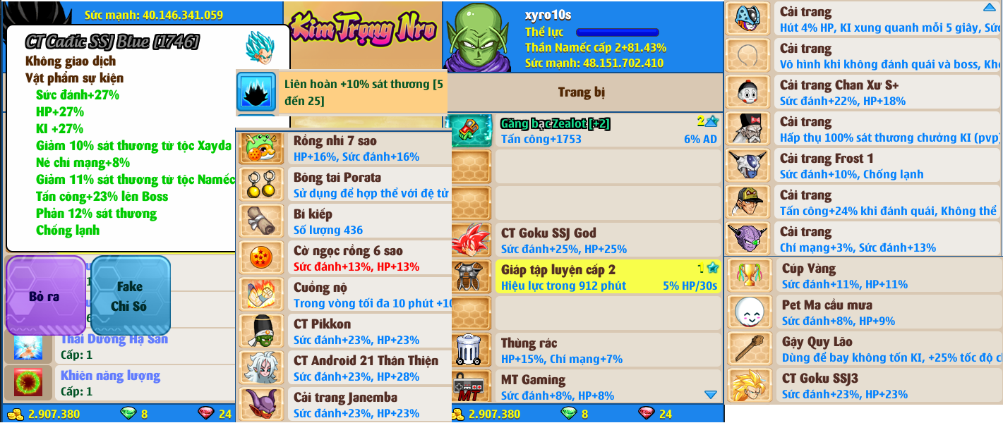 Nick Ngọc Rồng Online VIP giá rẻ, NickDaoQuan.Com, SHOP Ngọc Rồng