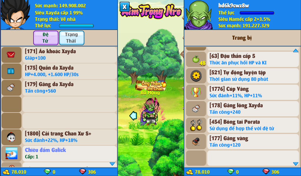 Nick Ngọc Rồng Online VIP giá rẻ, NickDaoQuan.Com, Shop Nick Ngọc Rồng