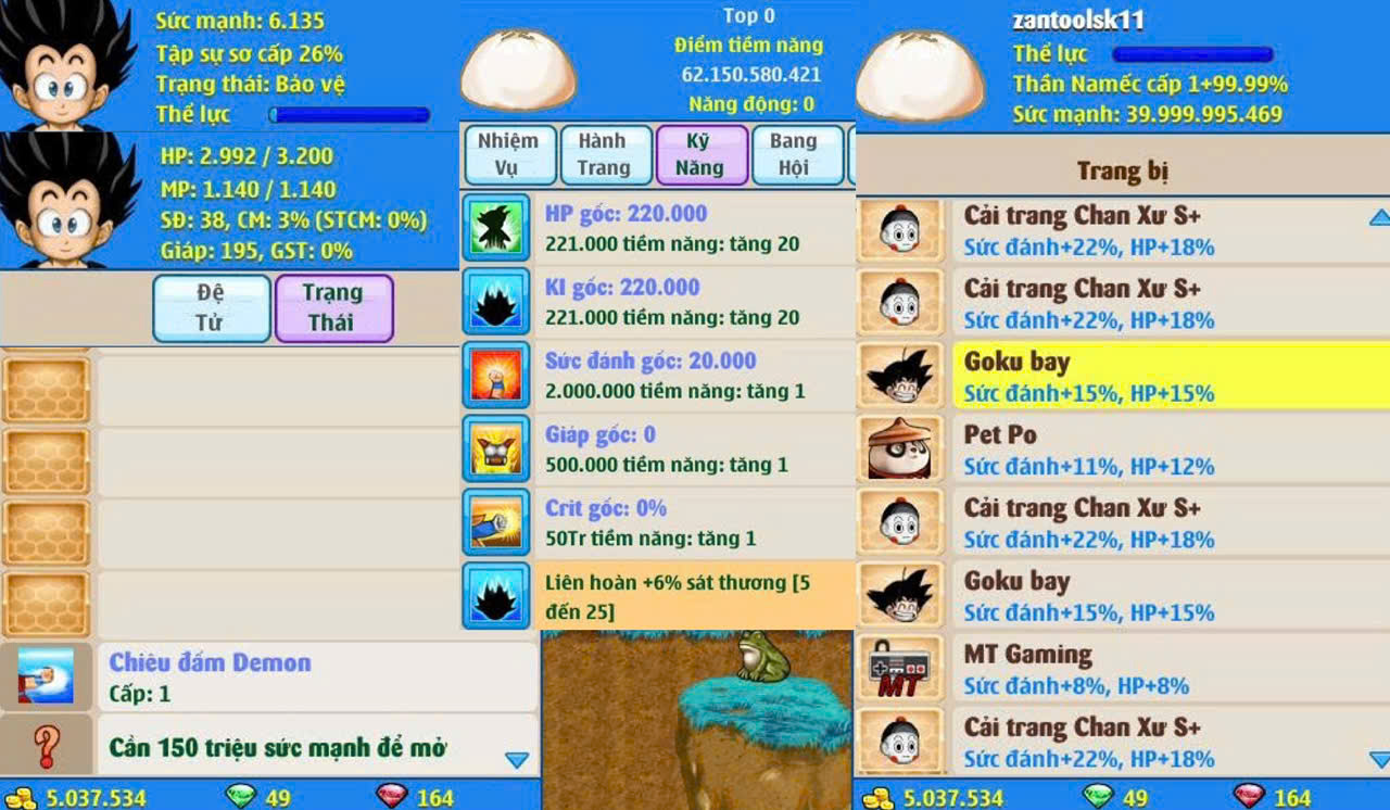 Nick Ngọc Rồng Online VIP giá rẻ, NickDaoQuan.Com, SHOP Ngọc Rồng