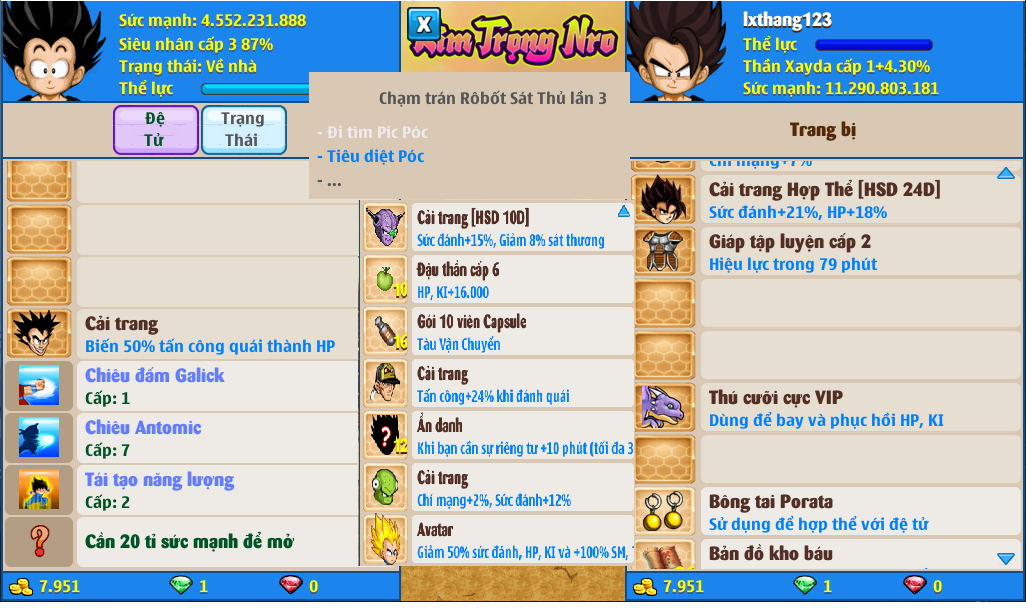 Nick Ngọc Rồng Online VIP giá rẻ, NickDaoQuan.Com, Shop Nick Ngọc Rồng