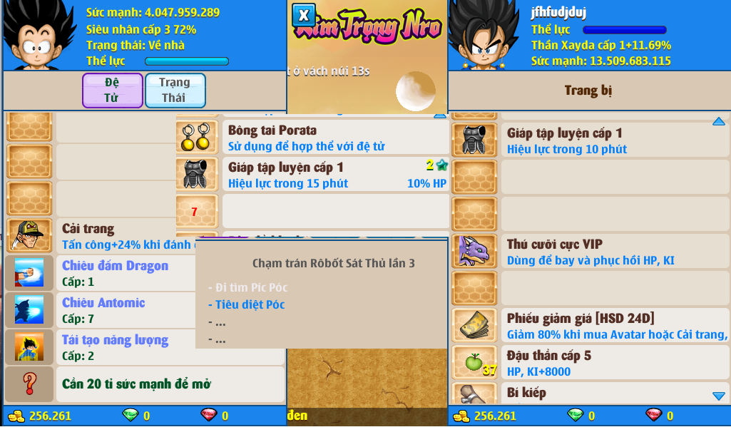 Nick Ngọc Rồng Online VIP giá rẻ, NickDaoQuan.Com, Shop Nick Ngọc Rồng