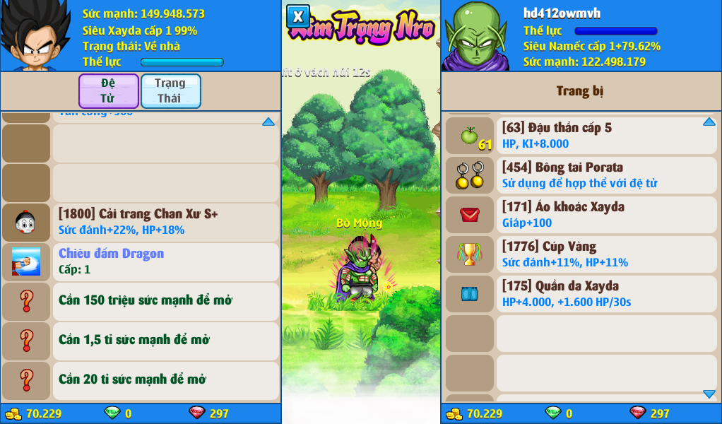 Nick Ngọc Rồng Online VIP giá rẻ, NickDaoQuan.Com, SHOP Ngọc Rồng