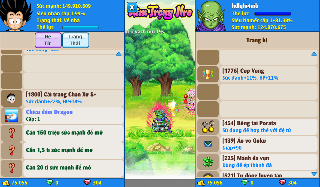 Nick Ngọc Rồng Online VIP giá rẻ, NickDaoQuan.Com, SHOP Ngọc Rồng