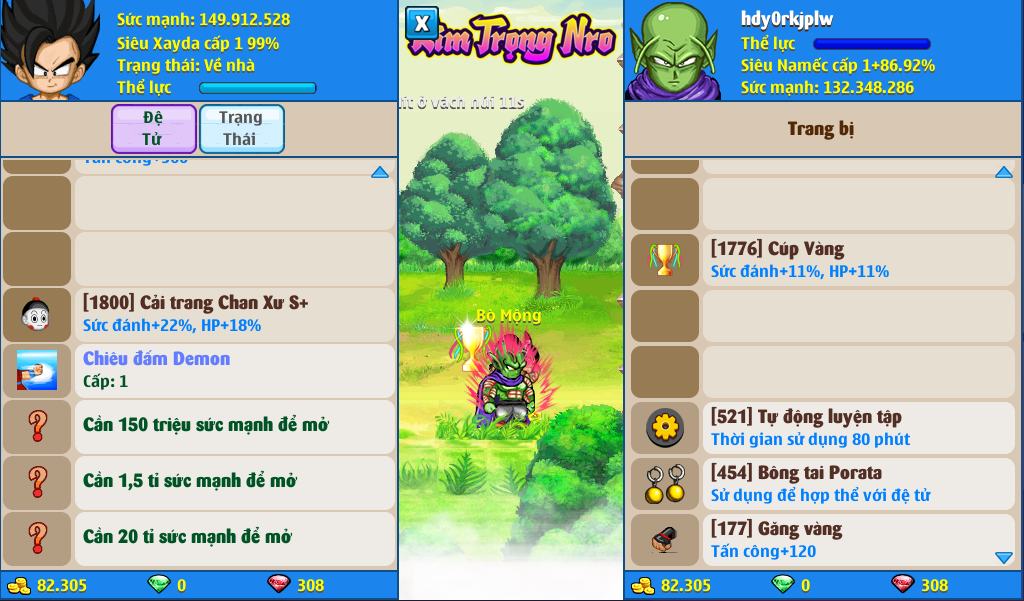 Nick Ngọc Rồng Online VIP giá rẻ, NickDaoQuan.Com, SHOP Ngọc Rồng