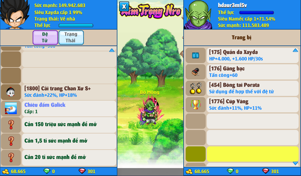 Nick Ngọc Rồng Online VIP giá rẻ, NickDaoQuan.Com, SHOP Ngọc Rồng