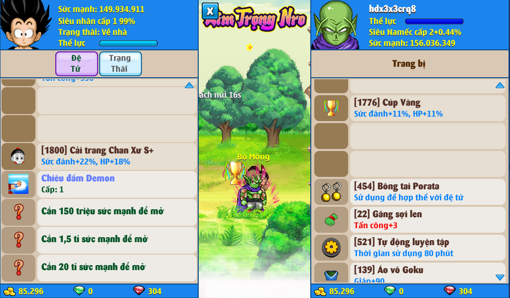 Nick Ngọc Rồng Online VIP giá rẻ, NickDaoQuan.Com, SHOP Ngọc Rồng