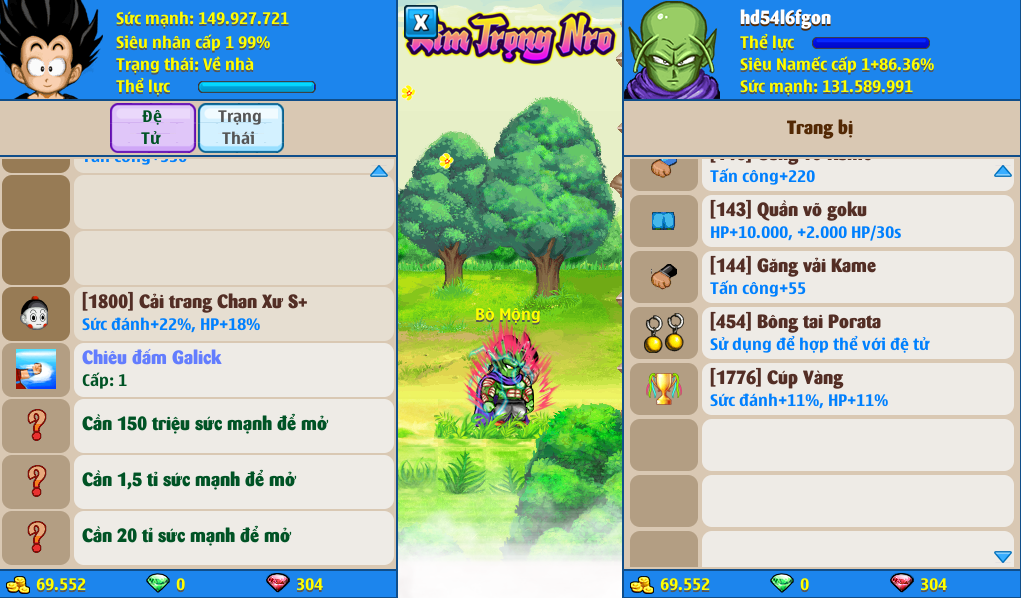 Nick Ngọc Rồng Online VIP giá rẻ, NickDaoQuan.Com, SHOP Ngọc Rồng