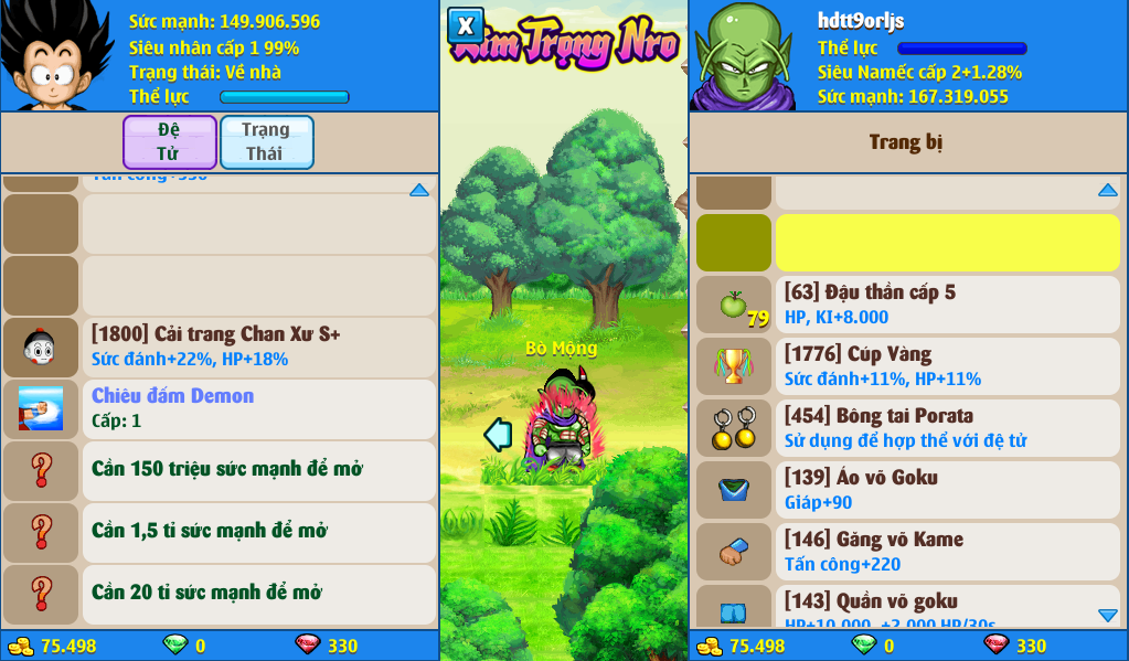 Nick Ngọc Rồng Online VIP giá rẻ, NickDaoQuan.Com, Shop Nick Ngọc Rồng
