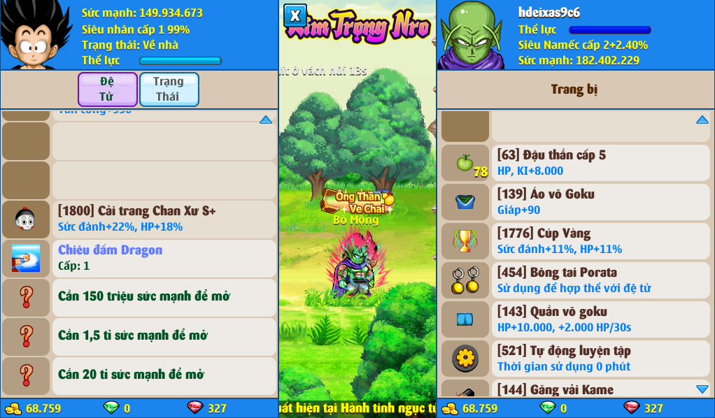 Nick Ngọc Rồng Online VIP giá rẻ, NickDaoQuan.Com, Shop Nick Ngọc Rồng