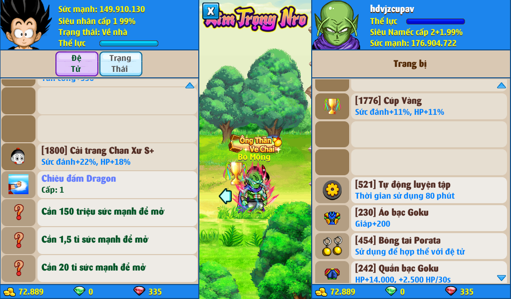 Nick Ngọc Rồng Online VIP giá rẻ, NickDaoQuan.Com, Shop Nick Ngọc Rồng