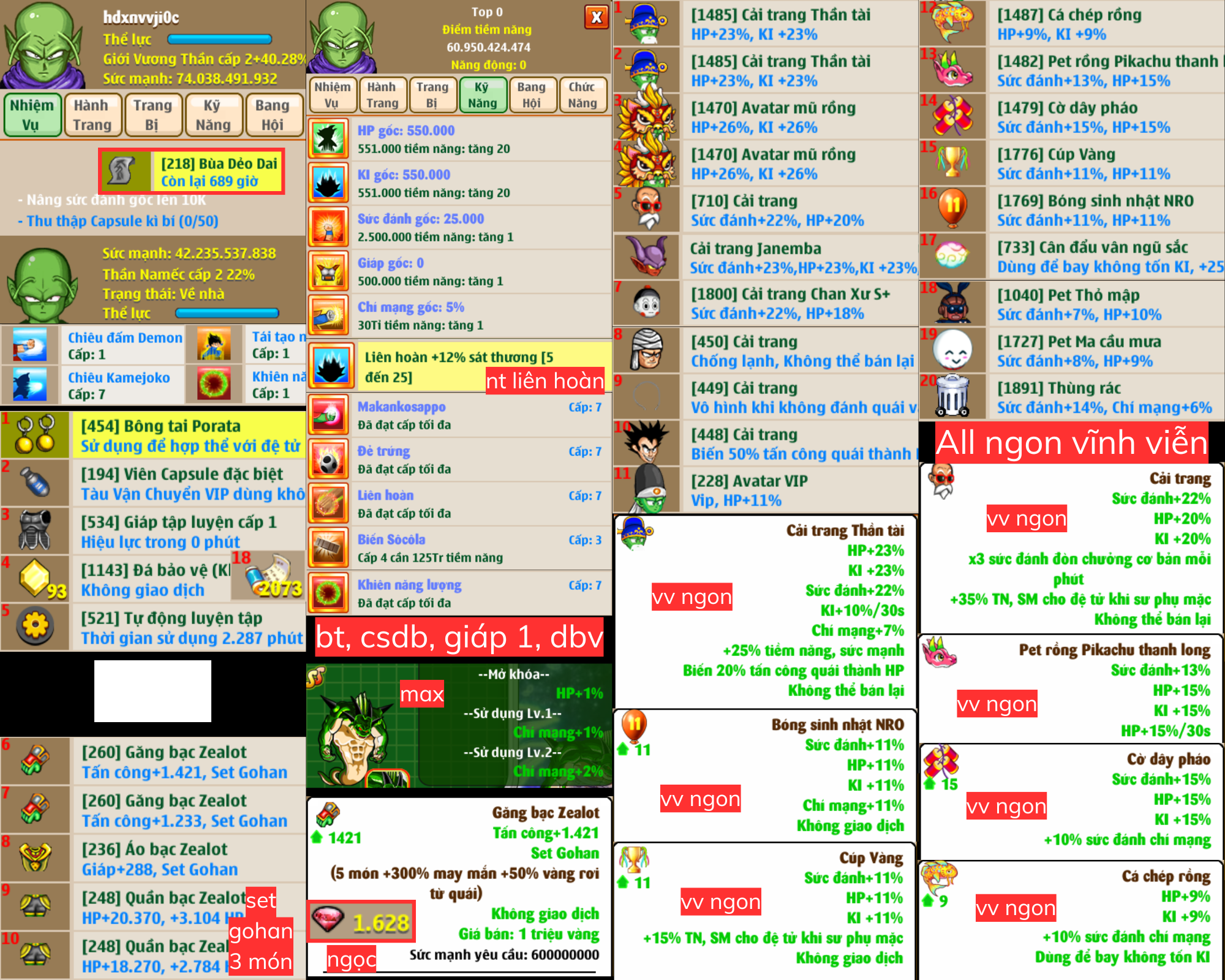 Nick Ngọc Rồng Online VIP giá rẻ, NickDaoQuan.Com, Shop Nick Ngọc Rồng