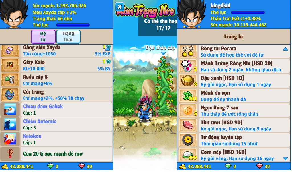 Nick Ngọc Rồng Online VIP giá rẻ, NickDaoQuan.Com, SHOP Ngọc Rồng