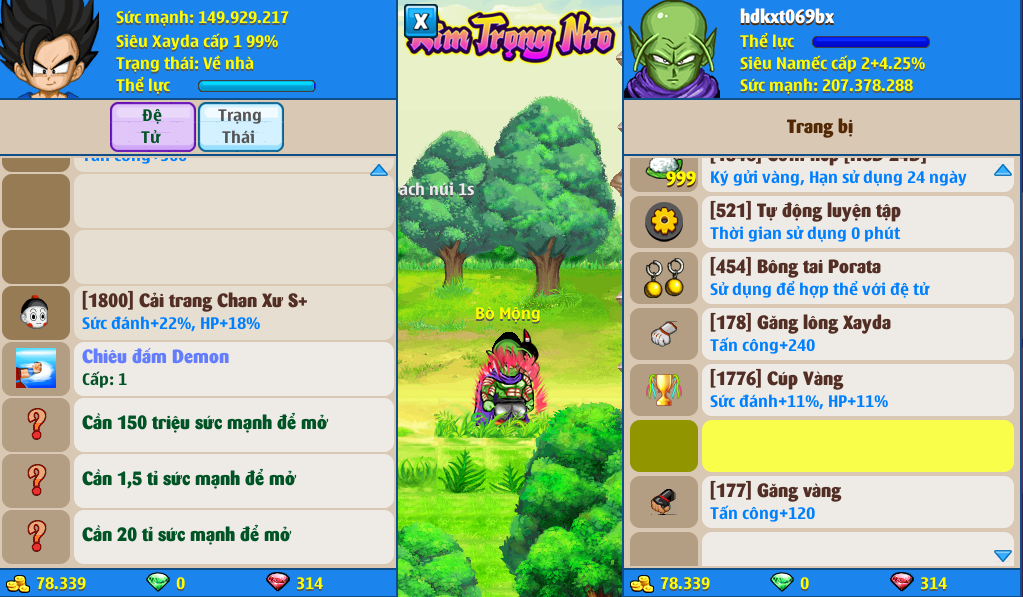 Nick Ngọc Rồng Online VIP giá rẻ, NickDaoQuan.Com, Shop Nick Ngọc Rồng