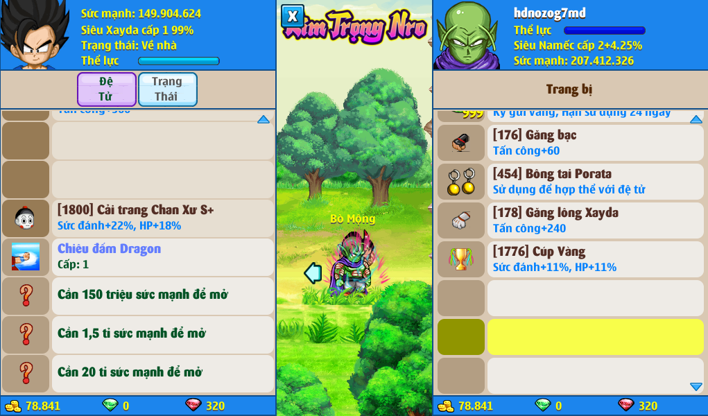 Nick Ngọc Rồng Online VIP giá rẻ, NickDaoQuan.Com, Shop Nick Ngọc Rồng