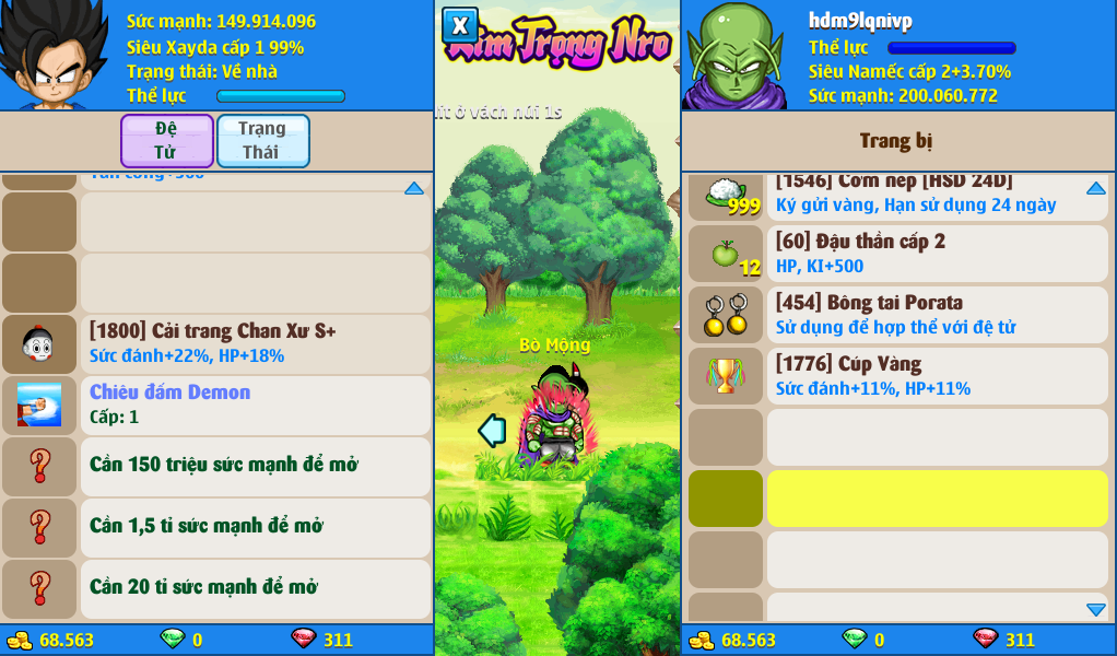 Nick Ngọc Rồng Online VIP giá rẻ, NickDaoQuan.Com, Shop Nick Ngọc Rồng