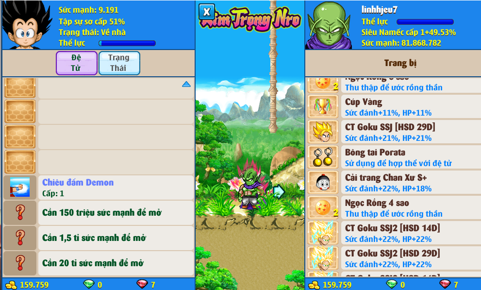 Nick Ngọc Rồng Online VIP giá rẻ, NickDaoQuan.Com, Shop Nick Ngọc Rồng