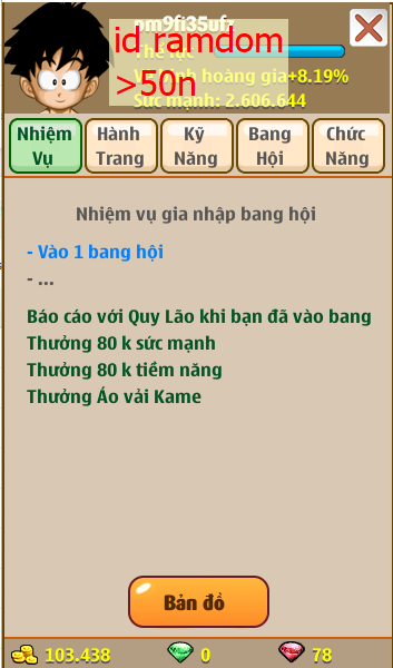 Nick Ngọc Rồng Online VIP giá rẻ, NickDaoQuan.Com, Shop Nick Ngọc Rồng