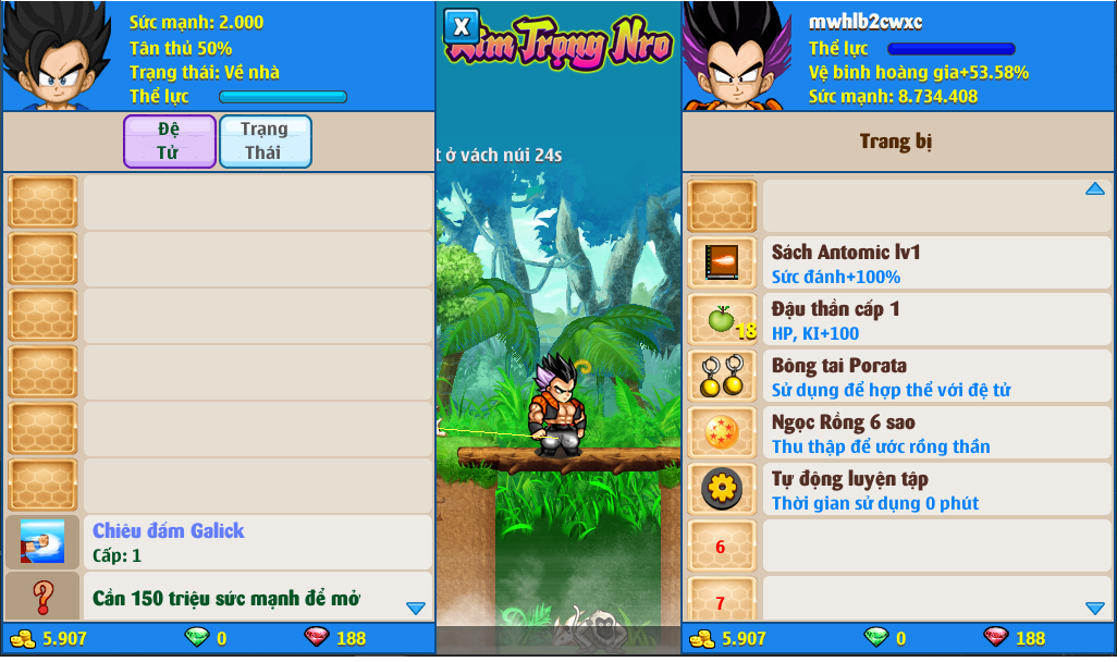 Nick Ngọc Rồng Online VIP giá rẻ, NickDaoQuan.Com, Shop Nick Ngọc Rồng
