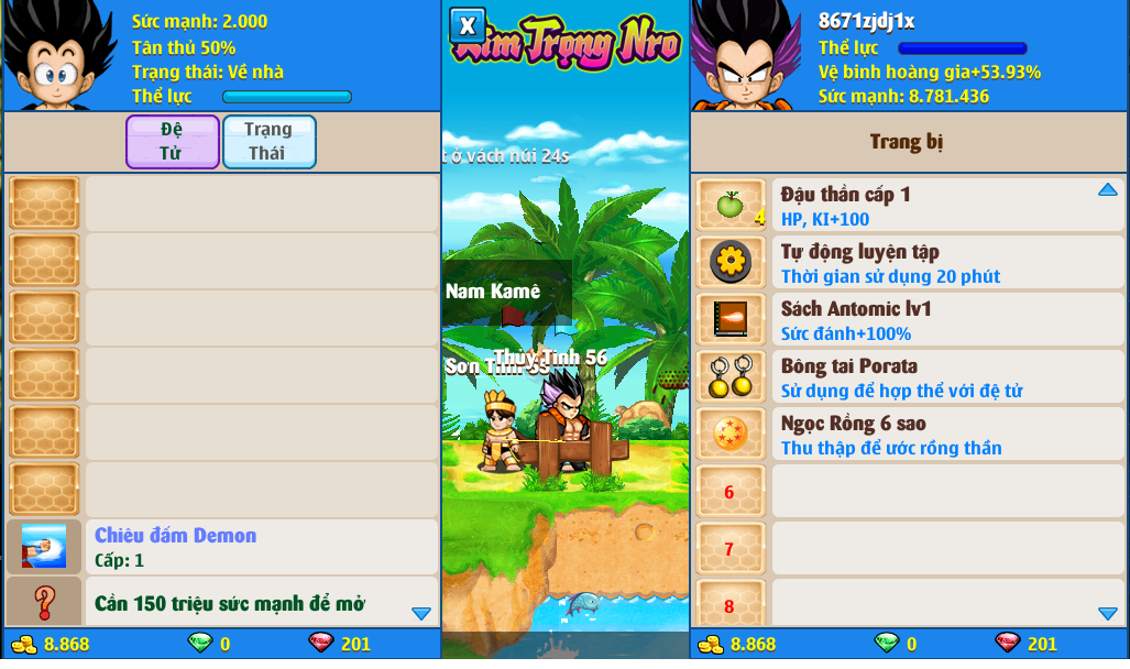 Nick Ngọc Rồng Online VIP giá rẻ, NickDaoQuan.Com, Shop Nick Ngọc Rồng