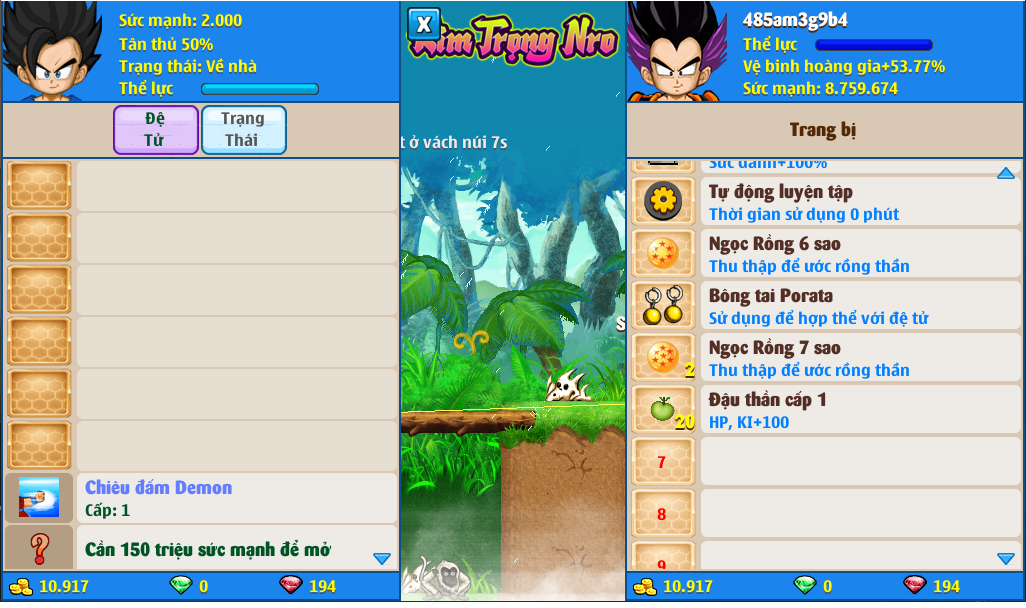 Nick Ngọc Rồng Online VIP giá rẻ, NickDaoQuan.Com, Shop Nick Ngọc Rồng