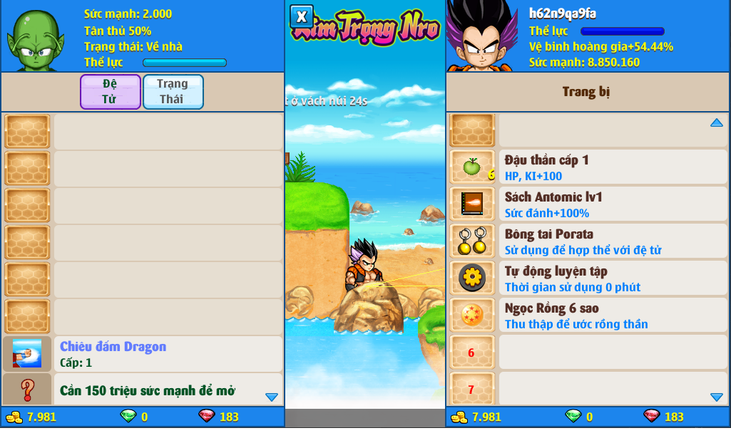 Nick Ngọc Rồng Online VIP giá rẻ, NickDaoQuan.Com, Shop Nick Ngọc Rồng