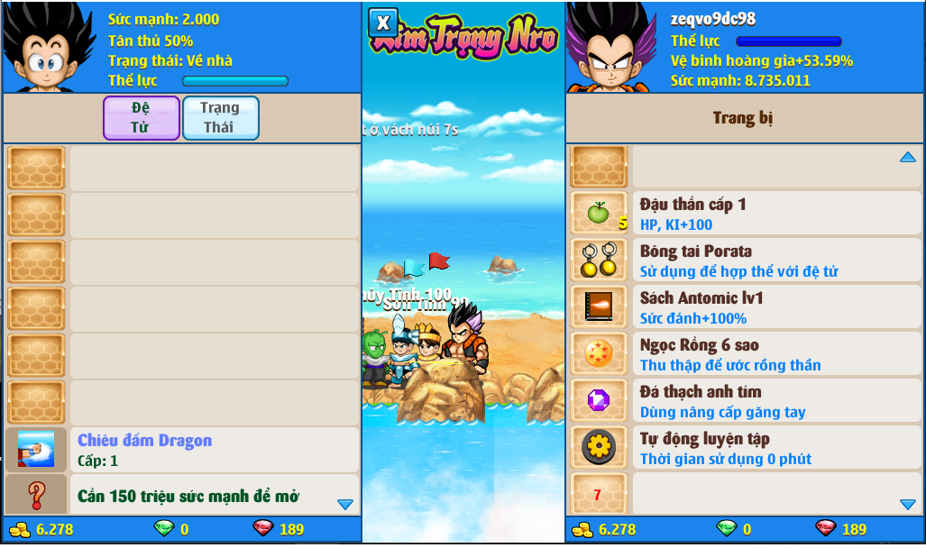 Nick Ngọc Rồng Online VIP giá rẻ, NickDaoQuan.Com, Shop Nick Ngọc Rồng