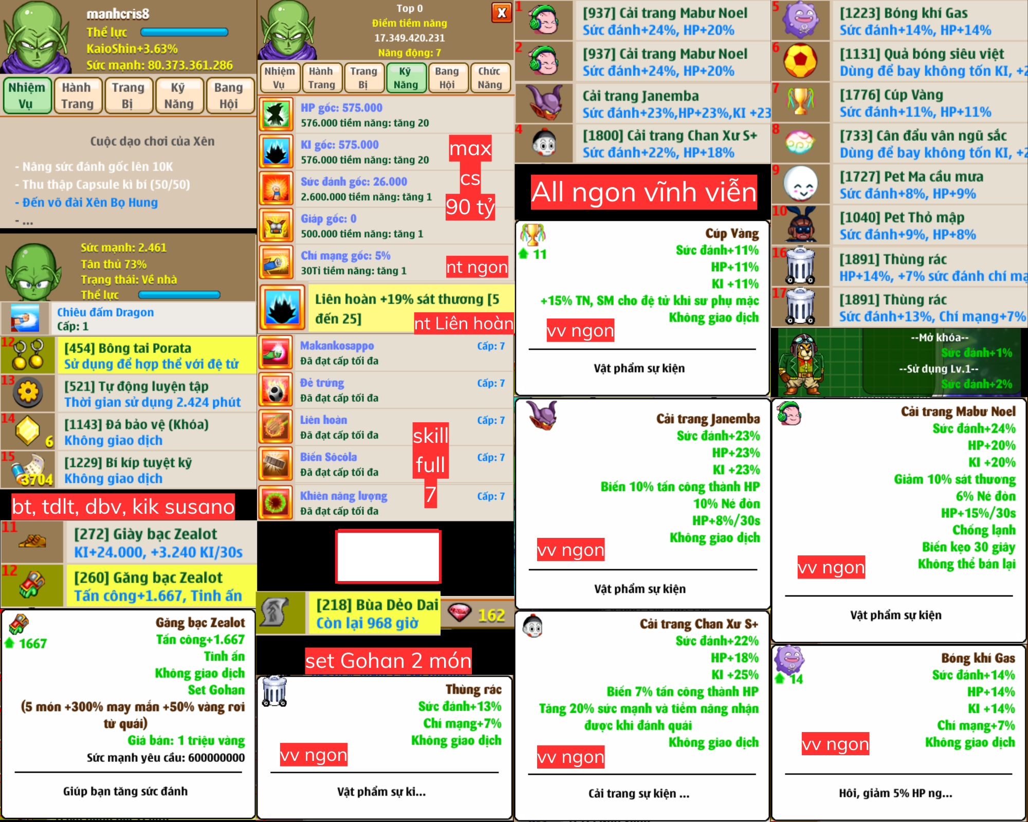 Nick Ngọc Rồng Online VIP giá rẻ, NickDaoQuan.Com, Shop Nick Ngọc Rồng