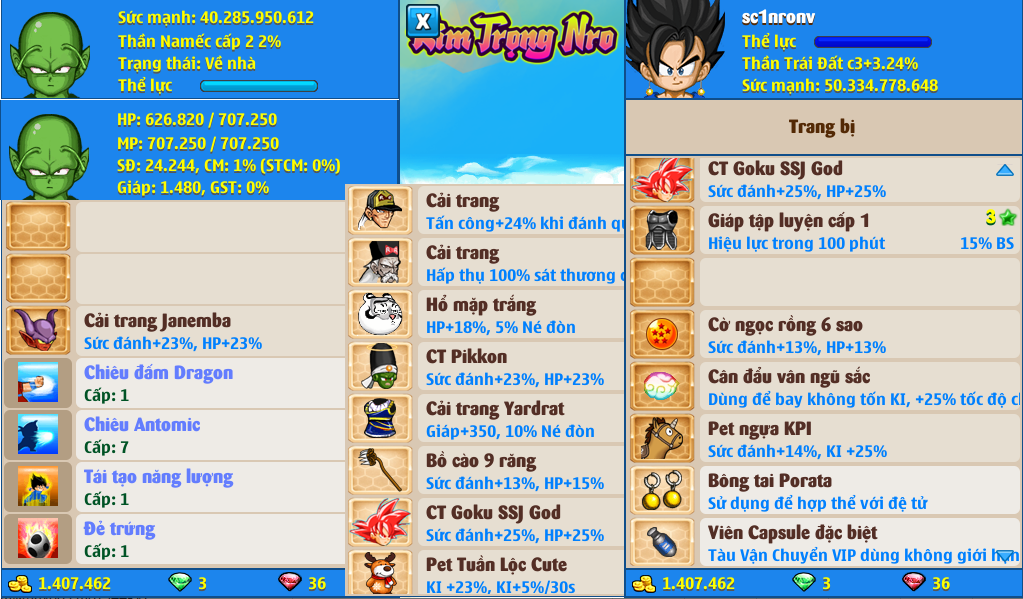 Nick Ngọc Rồng Online VIP giá rẻ, NickDaoQuan.Com, Shop Nick Ngọc Rồng