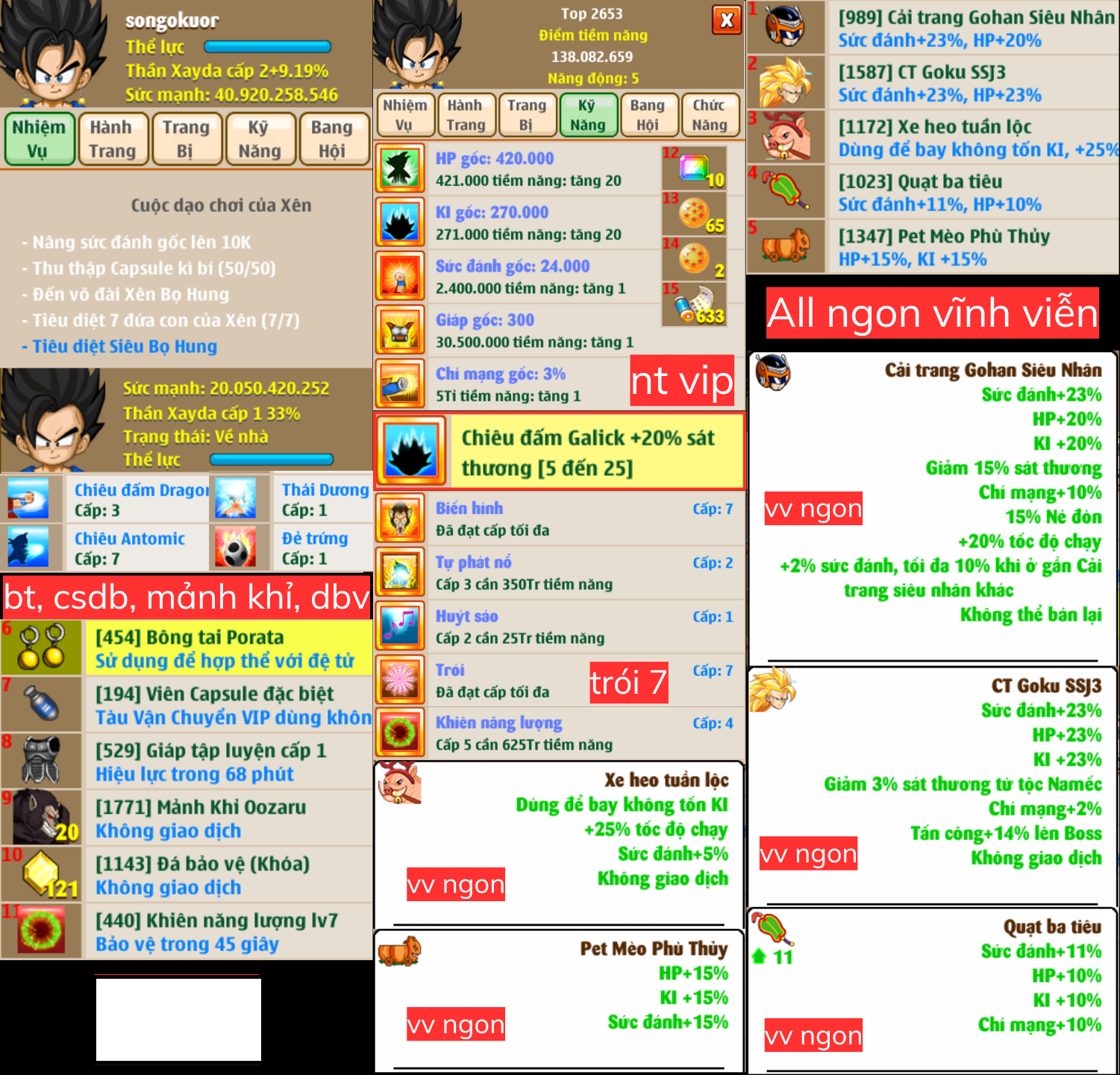 Nick Ngọc Rồng Online VIP giá rẻ, NickDaoQuan.Com, Shop Nick Ngọc Rồng