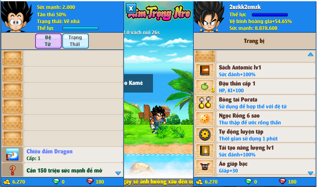 Nick Ngọc Rồng Online VIP giá rẻ, NickDaoQuan.Com, Shop Nick Ngọc Rồng