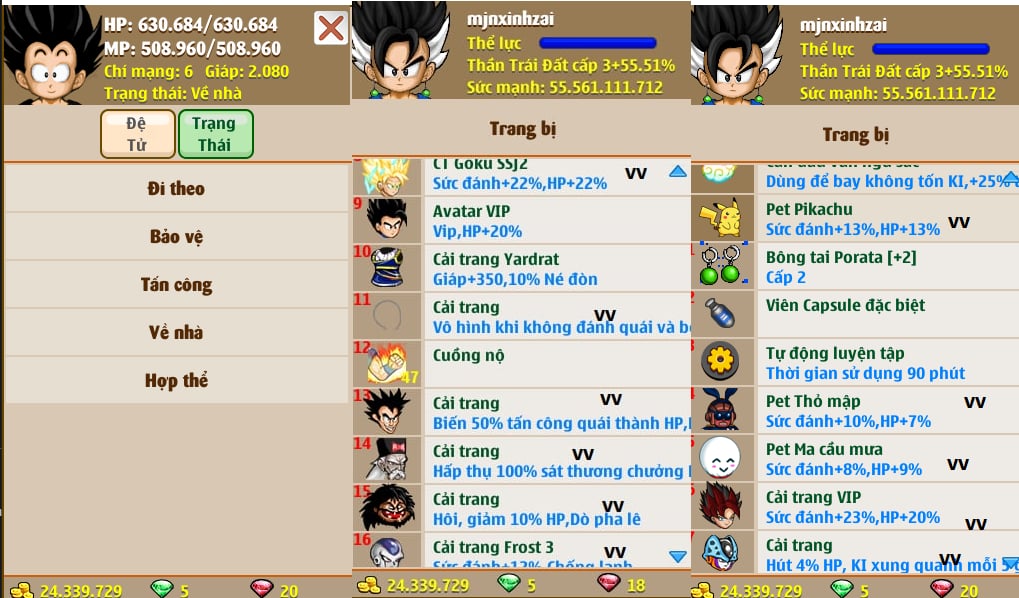 Nick Ngọc Rồng Online VIP giá rẻ, NickDaoQuan.Com, SHOP Ngọc Rồng
