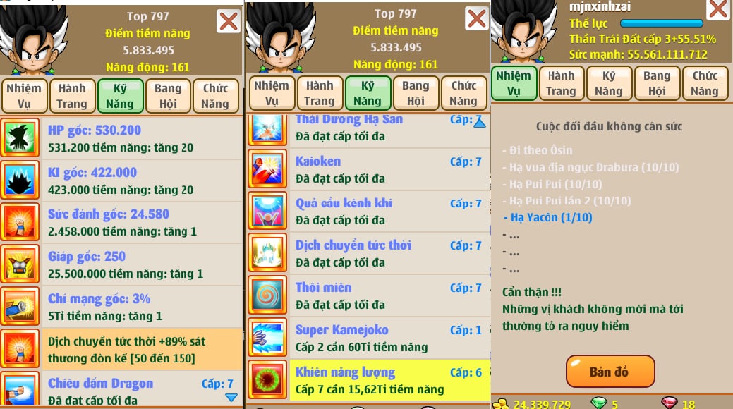 Nick Ngọc Rồng Online VIP giá rẻ, NickDaoQuan.Com, SHOP Ngọc Rồng