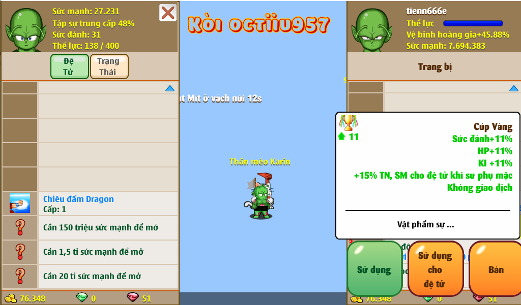 Nick Ngọc Rồng Online VIP giá rẻ, NickDaoQuan.Com, SHOP Ngọc Rồng