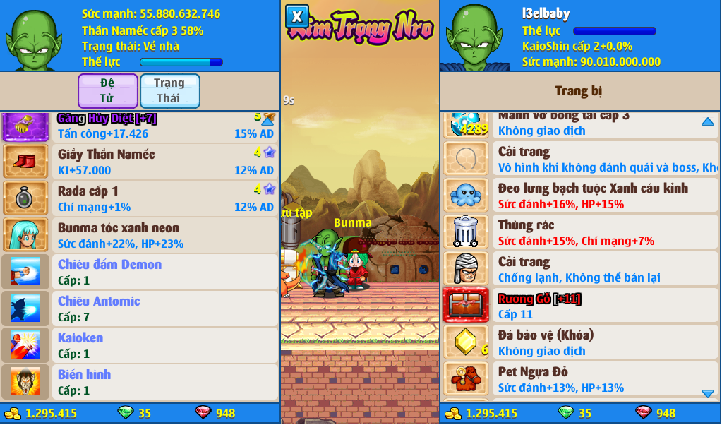Nick Ngọc Rồng Online VIP giá rẻ, NickDaoQuan.Com, SHOP Ngọc Rồng