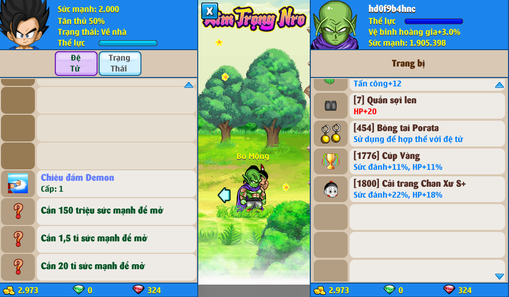 Nick Ngọc Rồng Online VIP giá rẻ, NickDaoQuan.Com, Shop Nick Ngọc Rồng