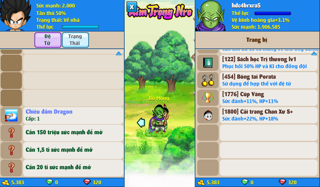 Nick Ngọc Rồng Online VIP giá rẻ, NickDaoQuan.Com, Shop Nick Ngọc Rồng