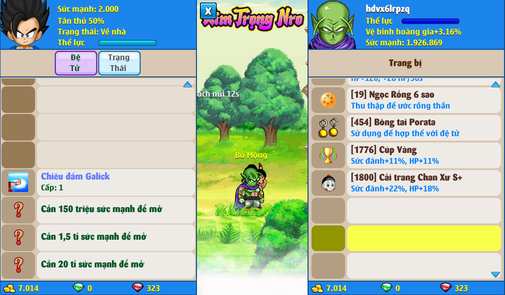 Nick Ngọc Rồng Online VIP giá rẻ, NickDaoQuan.Com, Shop Nick Ngọc Rồng