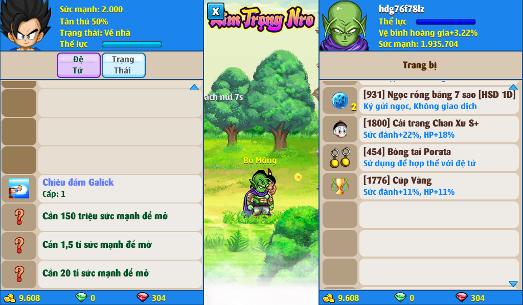 Nick Ngọc Rồng Online VIP giá rẻ, NickDaoQuan.Com, Shop Nick Ngọc Rồng